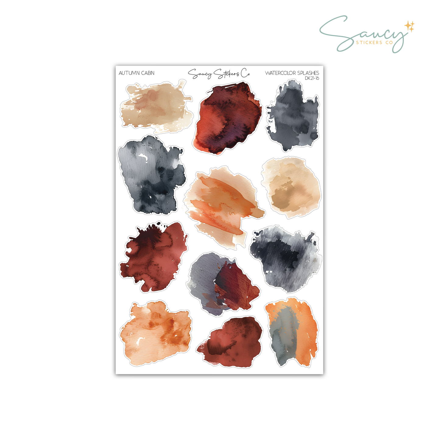 Autumn Cabin • Watercolor Splashes
