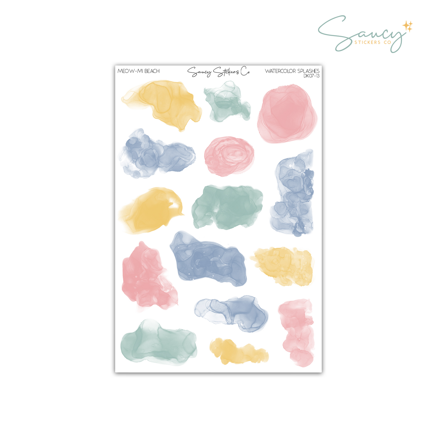 Meow-mi Beach • Watercolor Splashes