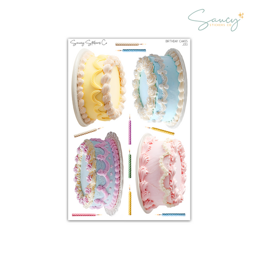 Birthday Cakes • Journaling Stickers