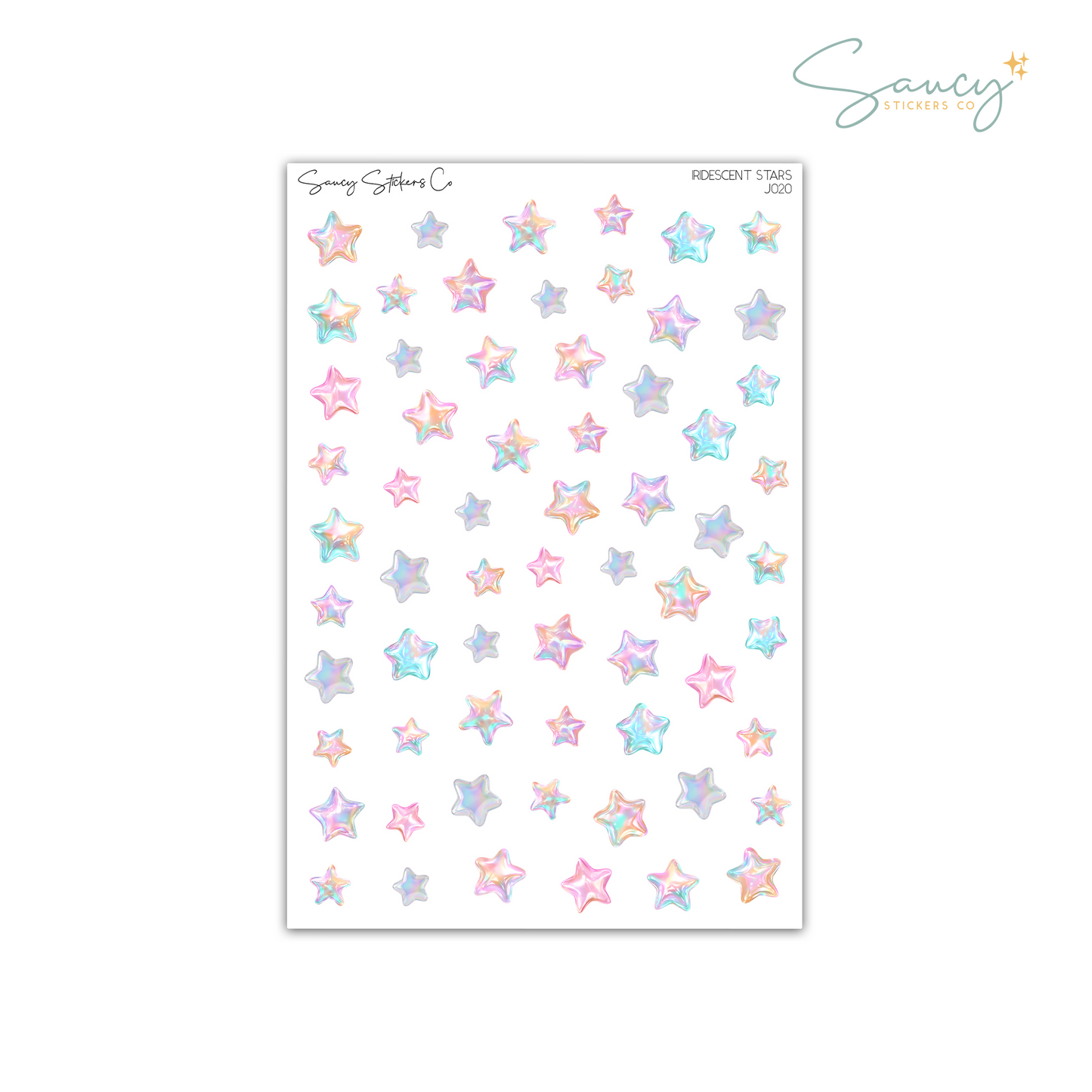 Iridescent Stars • Journaling Stickers