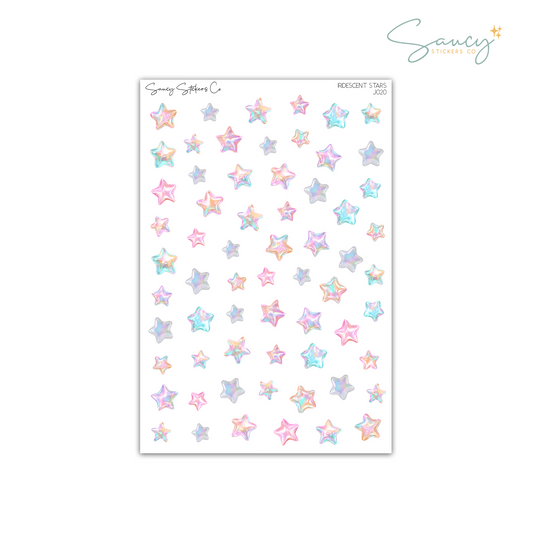 Iridescent Stars • Journaling Stickers