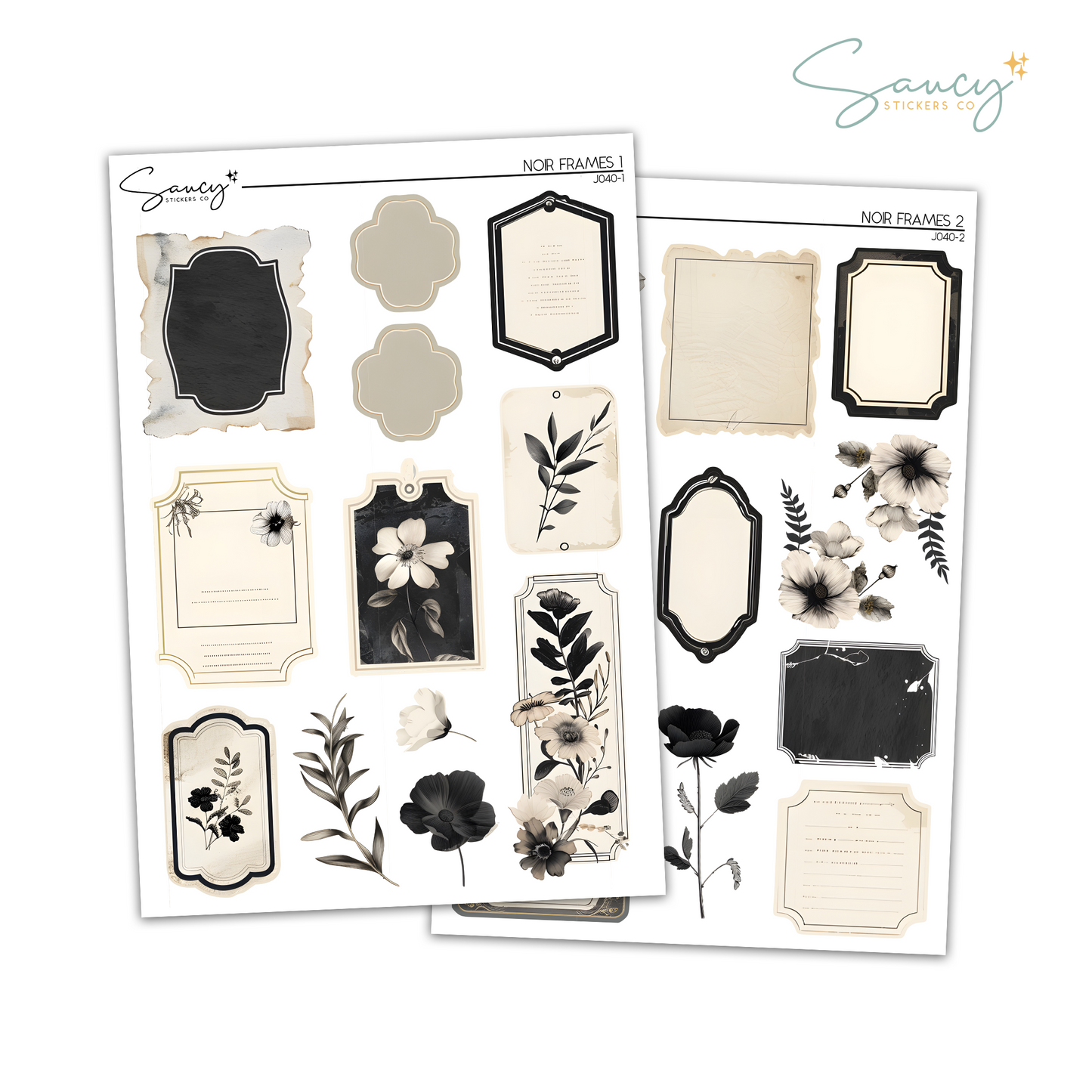 Noir Frames | Journaling Stickers