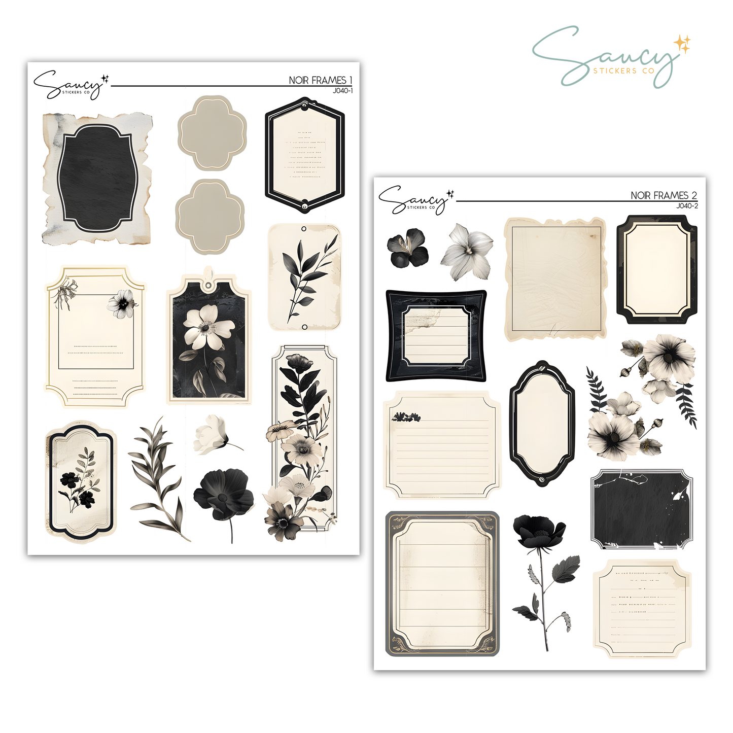 Noir Frames | Journaling Stickers