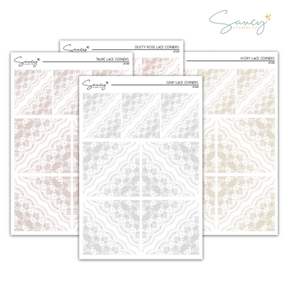 Lace Corners | Journaling Stickers