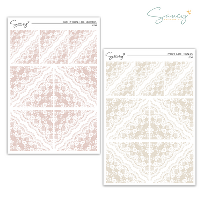Lace Corners | Journaling Stickers