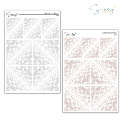 Lace Corners | Journaling Stickers