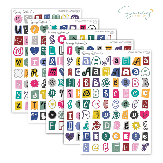 Doodle Ransom Letters • Journaling Stickers