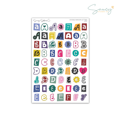 Doodle Ransom Letters • Journaling Stickers