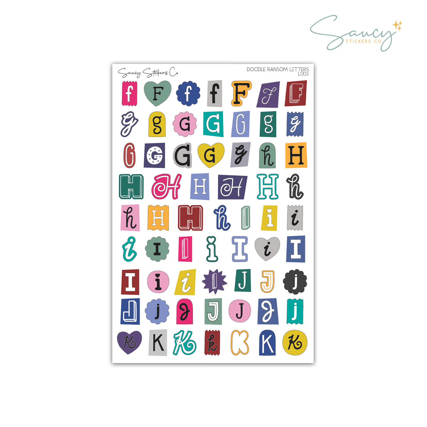 Doodle Ransom Letters • Journaling Stickers
