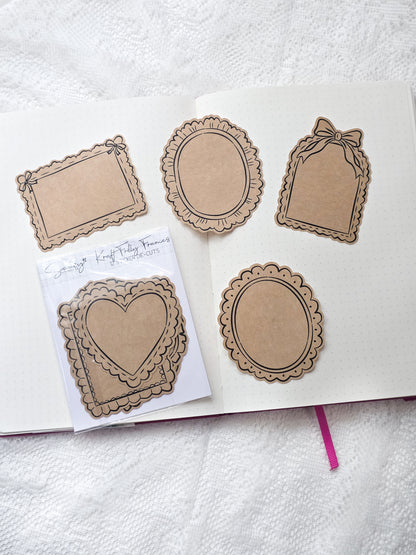 Kraft Frilly Frames • Sticker Die Cuts