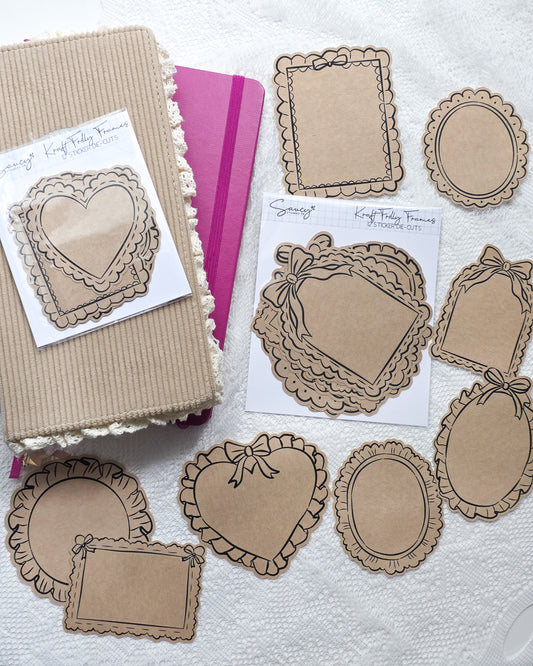 Kraft Frilly Frames • Sticker Die Cuts