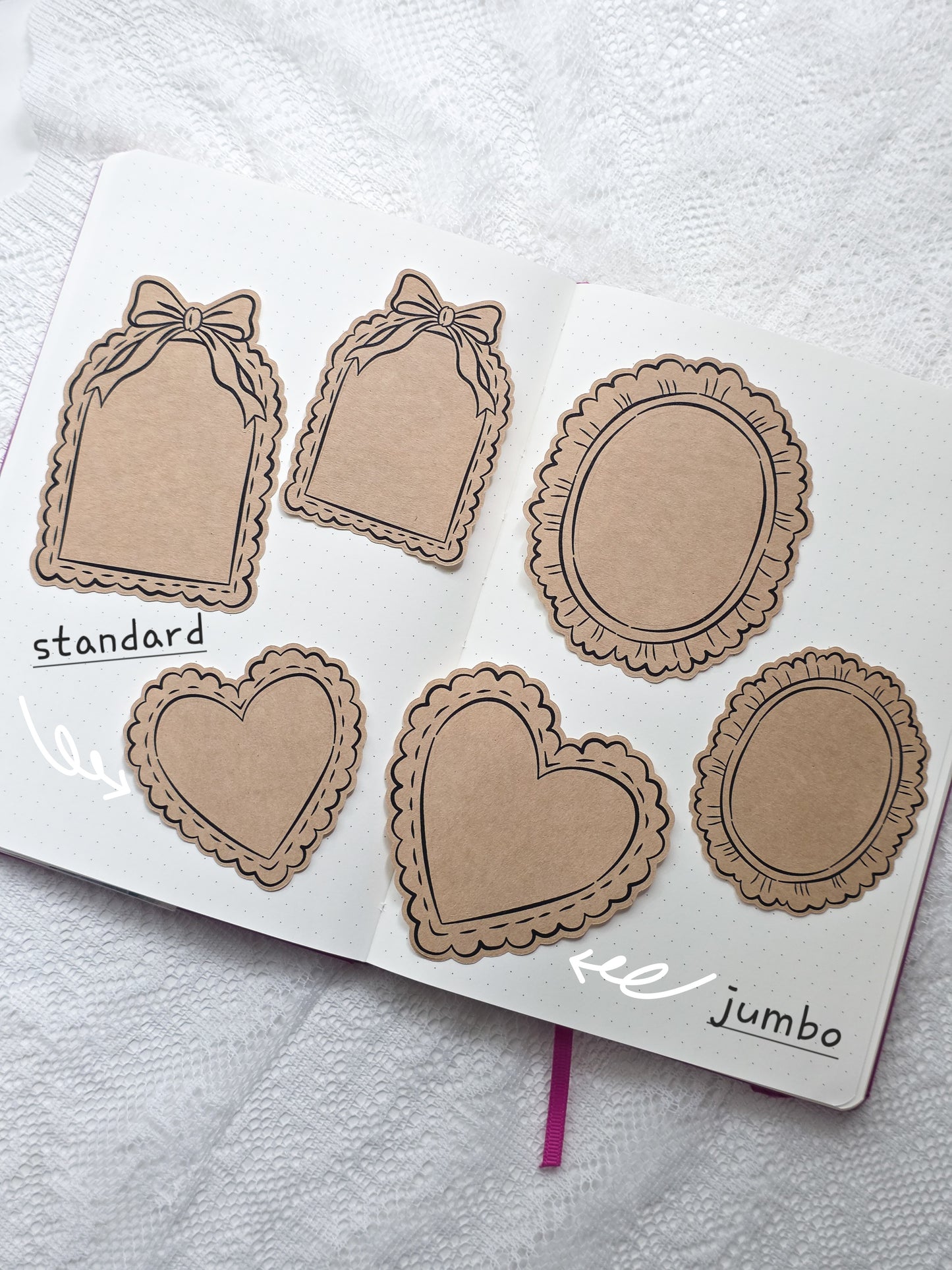 Kraft Frilly Frames • Sticker Die Cuts