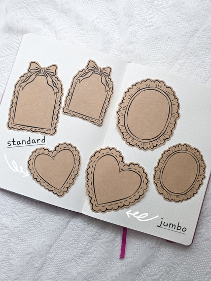 Kraft Frilly Frames • Sticker Die Cuts
