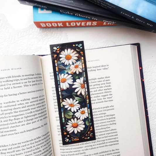 Stained Glass Daisies Bookmark