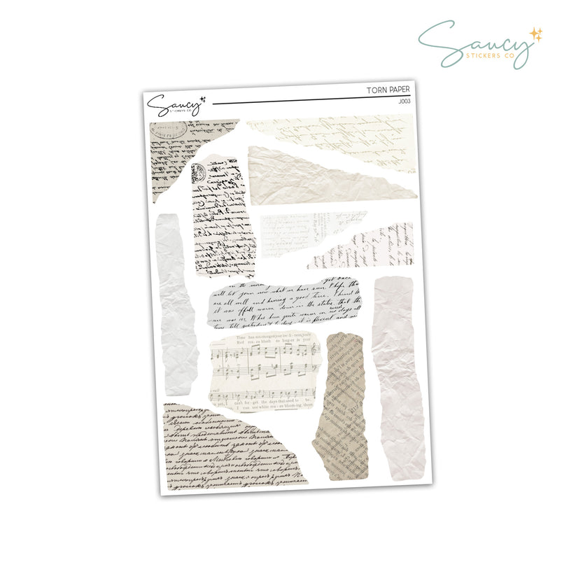 Torn Paper | Journaling Stickers – Saucy Stickers Co