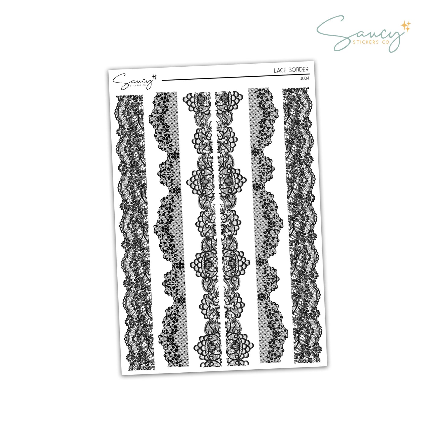 Black Lace Border | Journaling Stickers