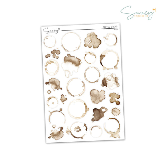 Coffee Stains | Journaling Stickers