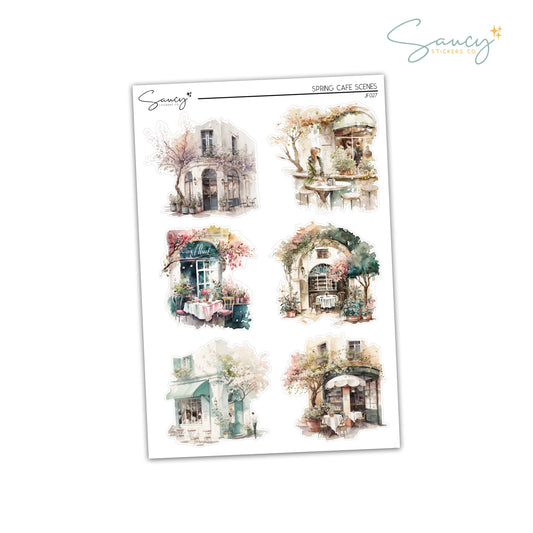 Spring Cafe Scenes | Journaling Stickers
